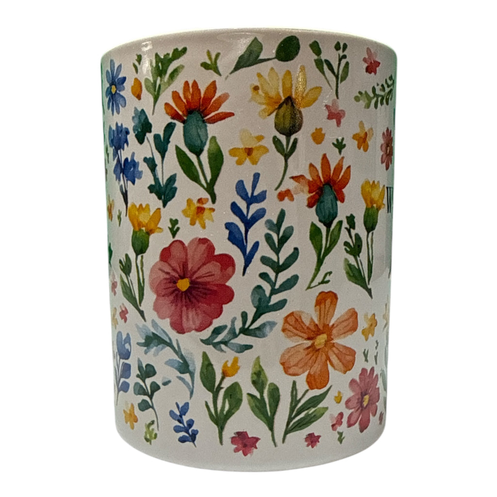 World's Best Grandma 16oz Ceramic Mug - Floral Design