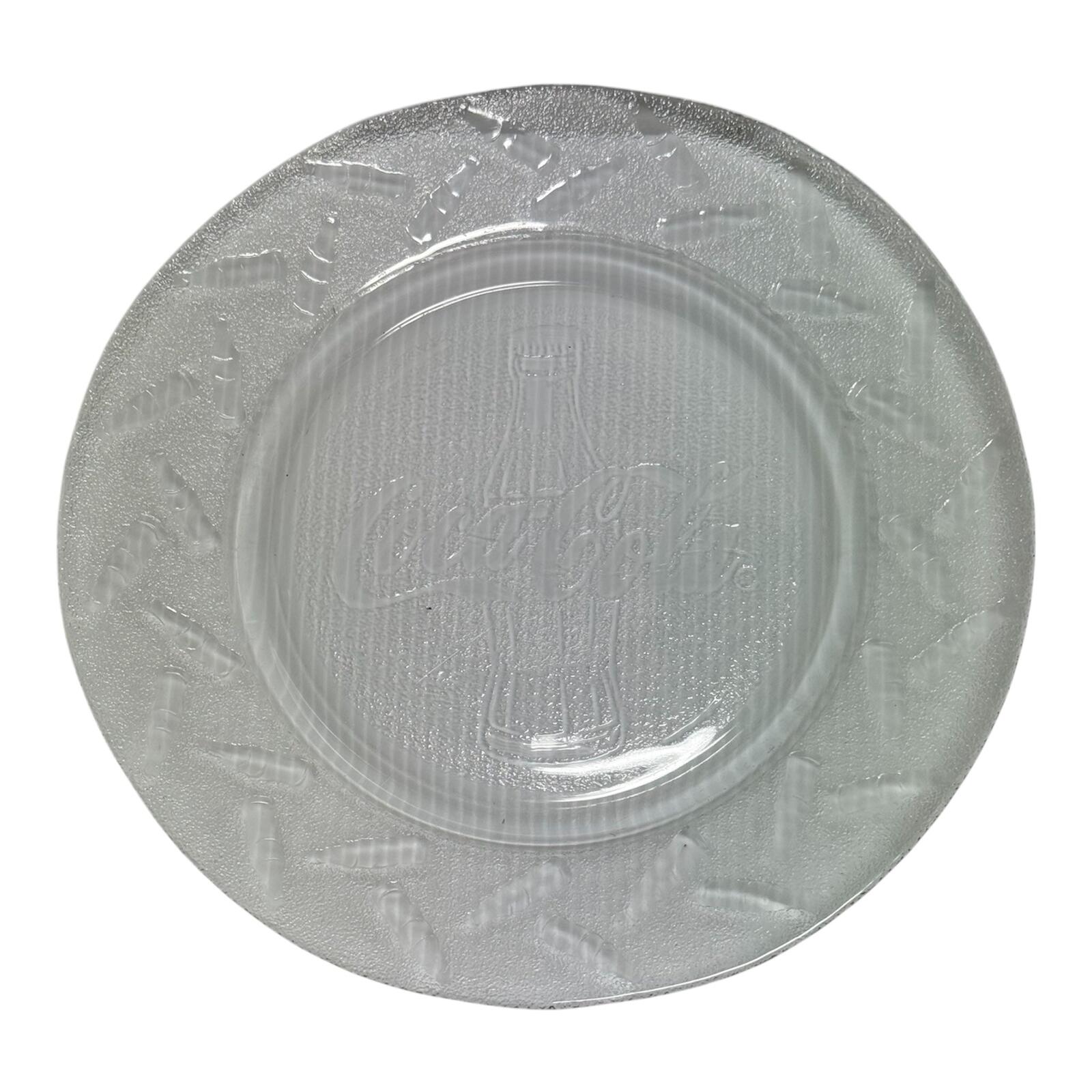 Vintage Coca-Cola Embossed Clear Glass Plate
