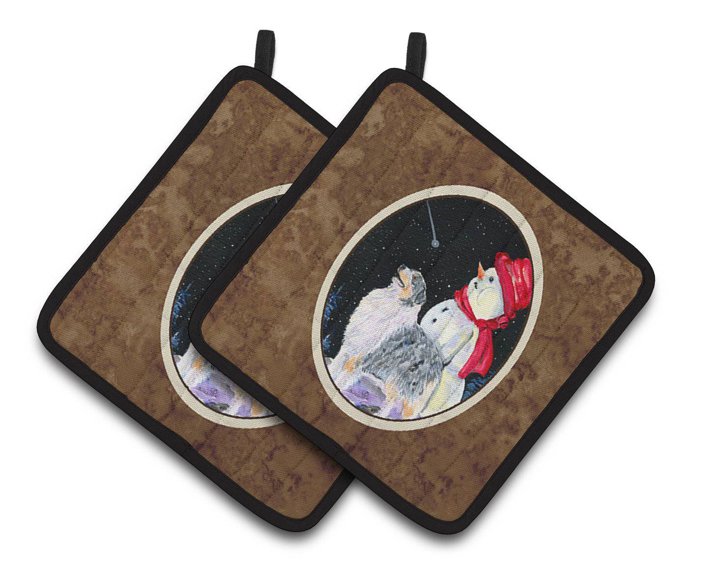 Australian Shepherd Pot Holders - Set of 2 Decorative Kitchen Helpers | Made in the USA SS8574PTHD