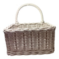 Woven Rectangular Basket with Handle - Cream