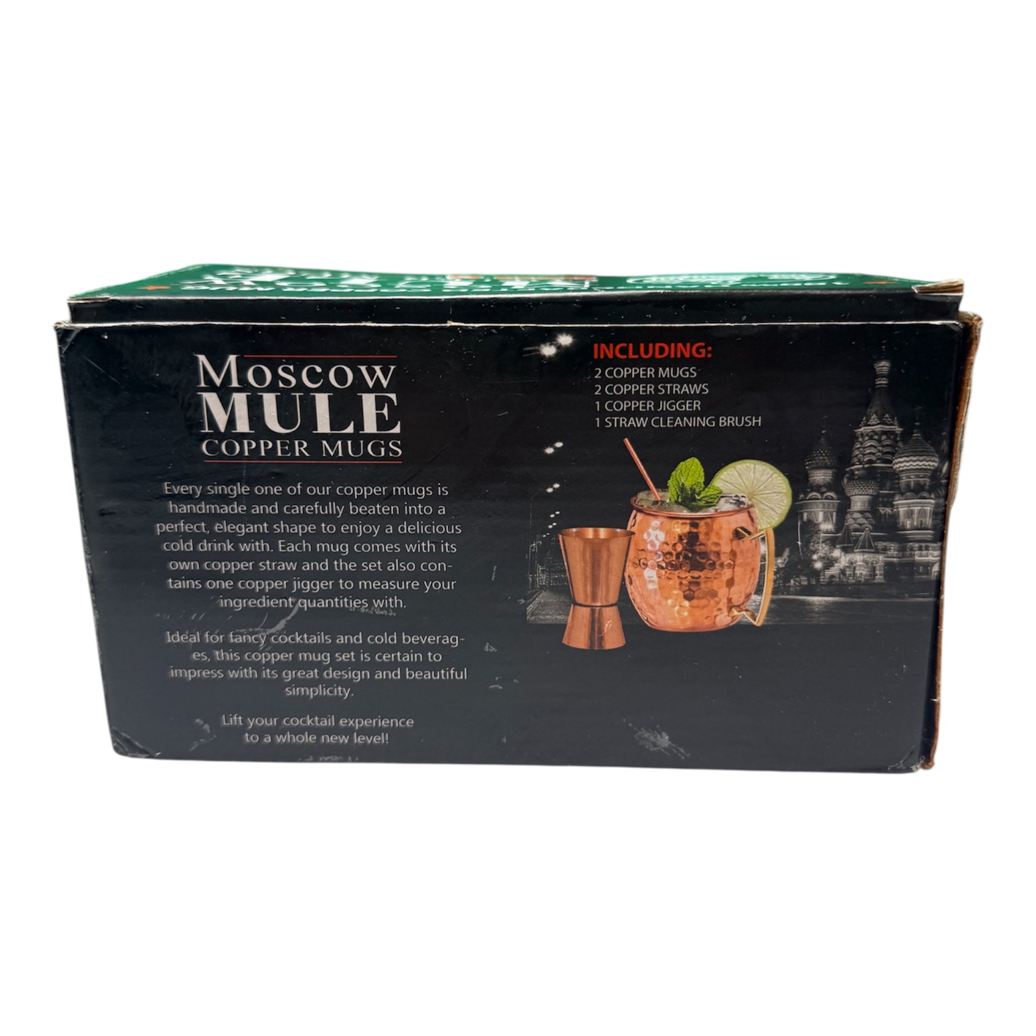 Moscow Mule Copper Mugs Set — Classic Cocktail Barware with Accessories