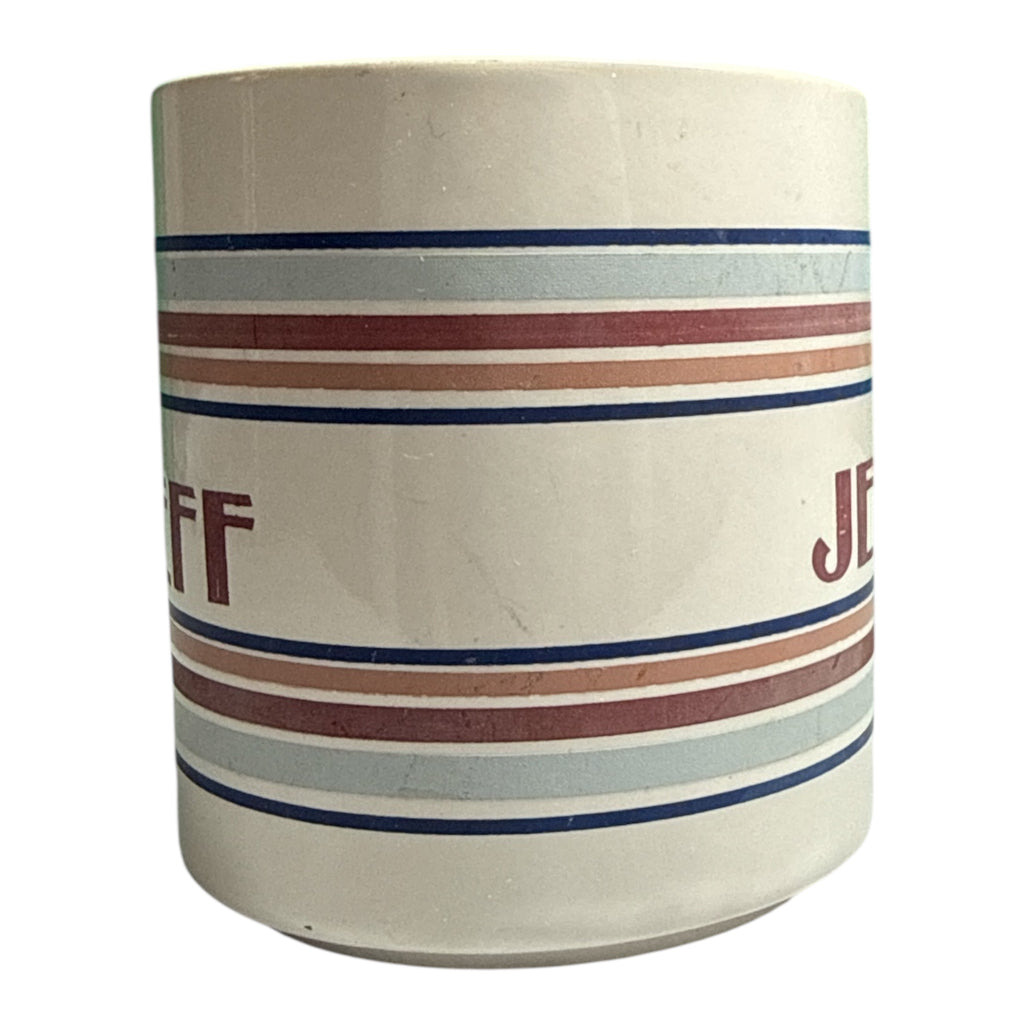 Vintage 'Jeff' Name Mug — Retro 1970s–80s Personalized Ceramic