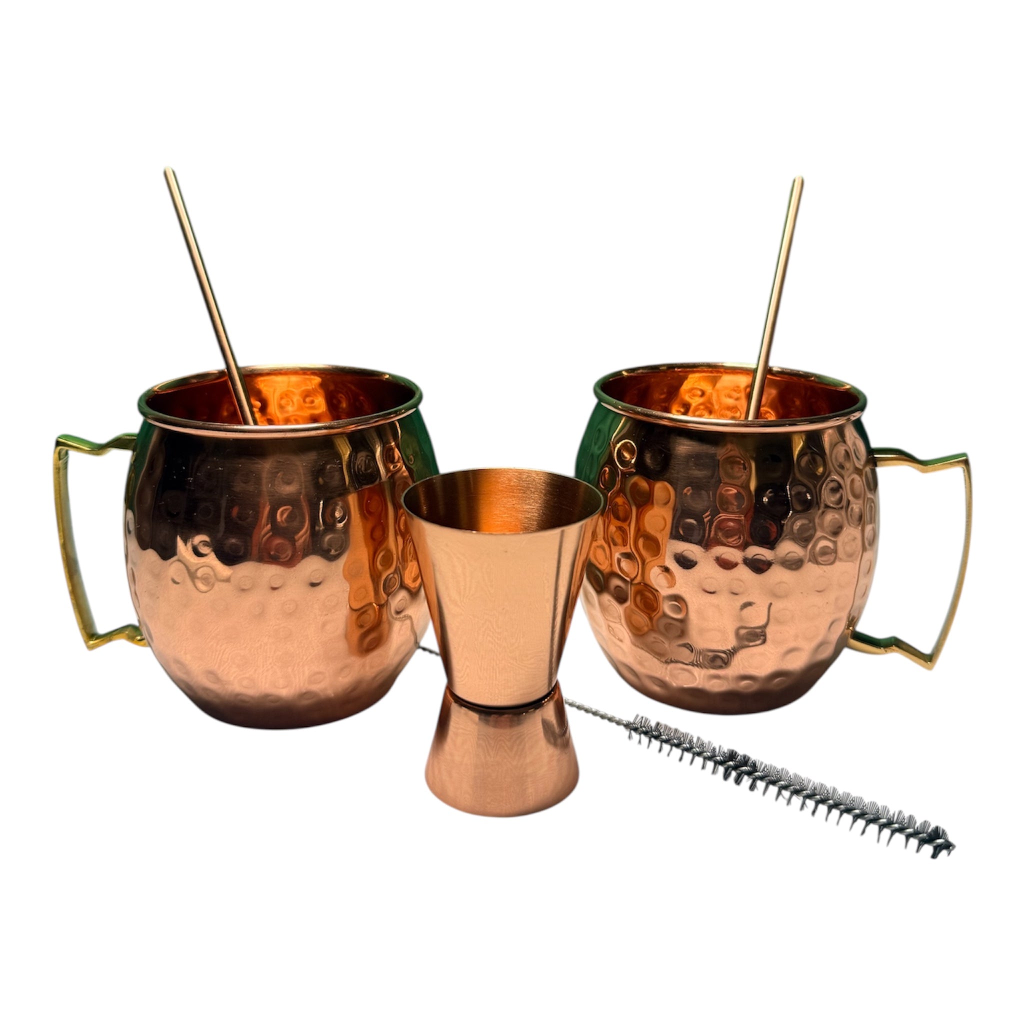 Moscow Mule Copper Mugs Set — Classic Cocktail Barware with Accessories