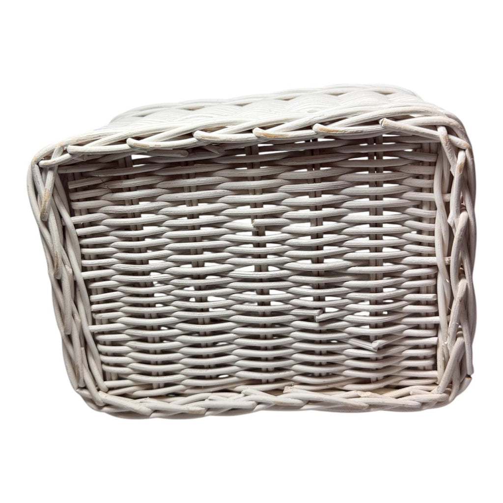 Woven Rectangular Basket with Handle - Cream