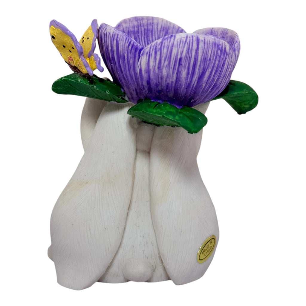 Cracker Barrel Easter Bunny Egg Holder with Purple Flower