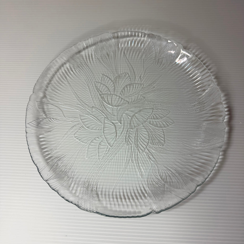 Vintage Arcoroc Canterbury Glass Dinner Plate — French Crocus Pattern 1980s