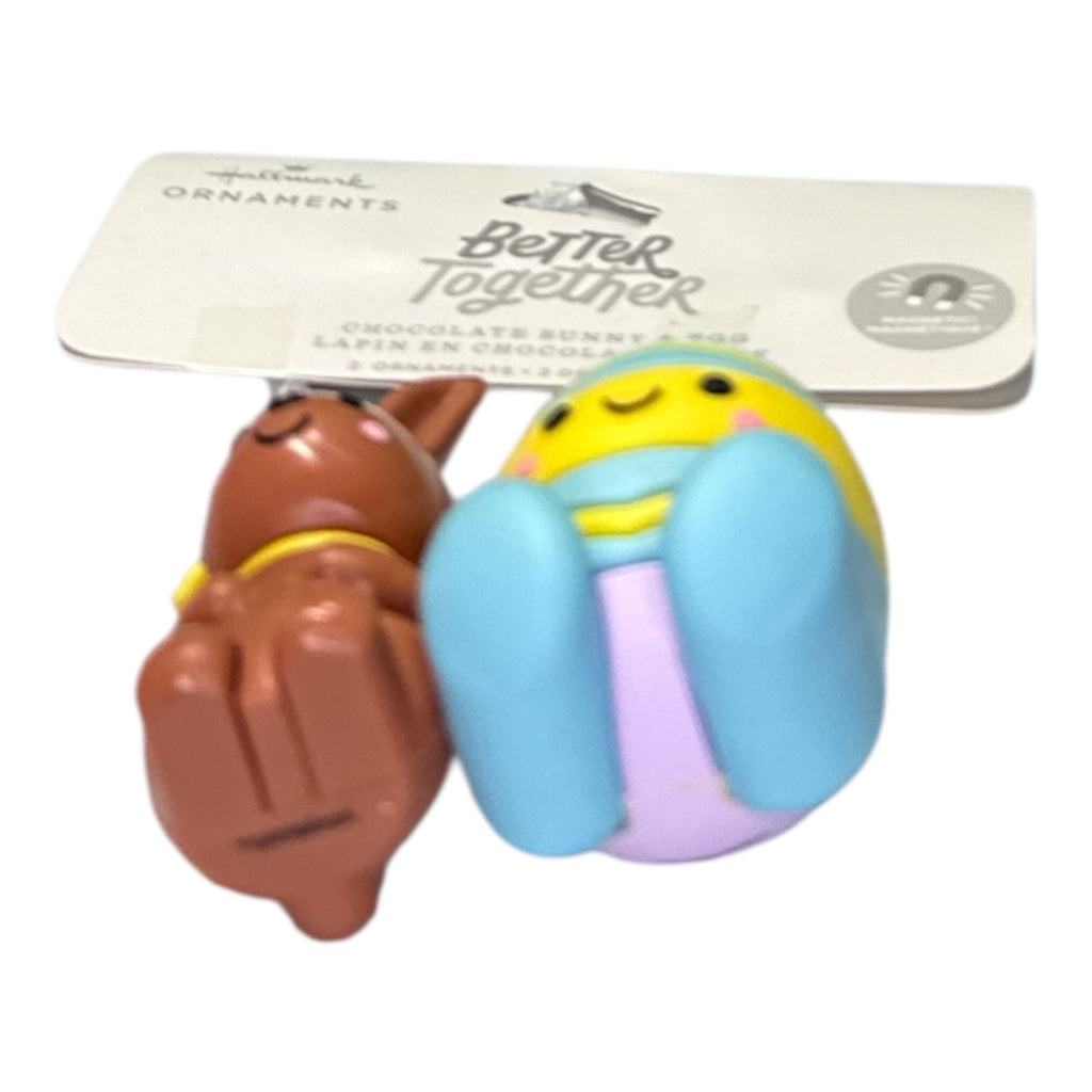 Hallmark Better Together Magnetic Ornaments - Chocolate Bunny & Easter Egg Set