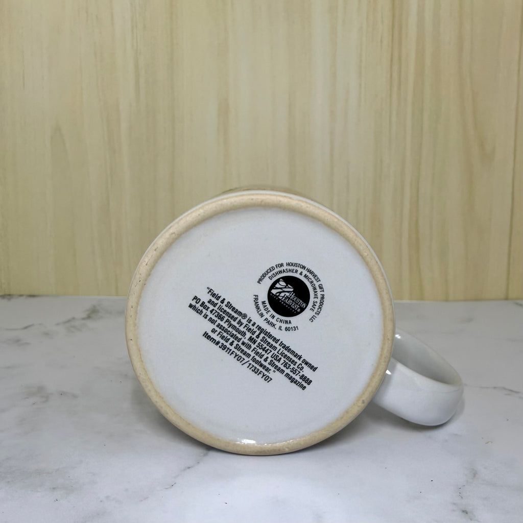 Vintage Field & Stream Coffee Mug - Deer & Bass Wildlife Design