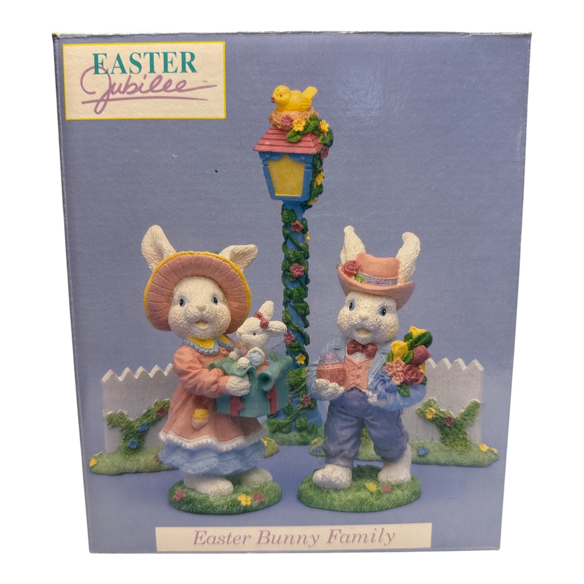 Vintage Easter Jubilee Bunny Family Figurine Set - 1990s Kmart Collectible