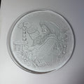 Libbey 1990 Santa Claus Embossed Glass Serving Platter — 13" Round Noel