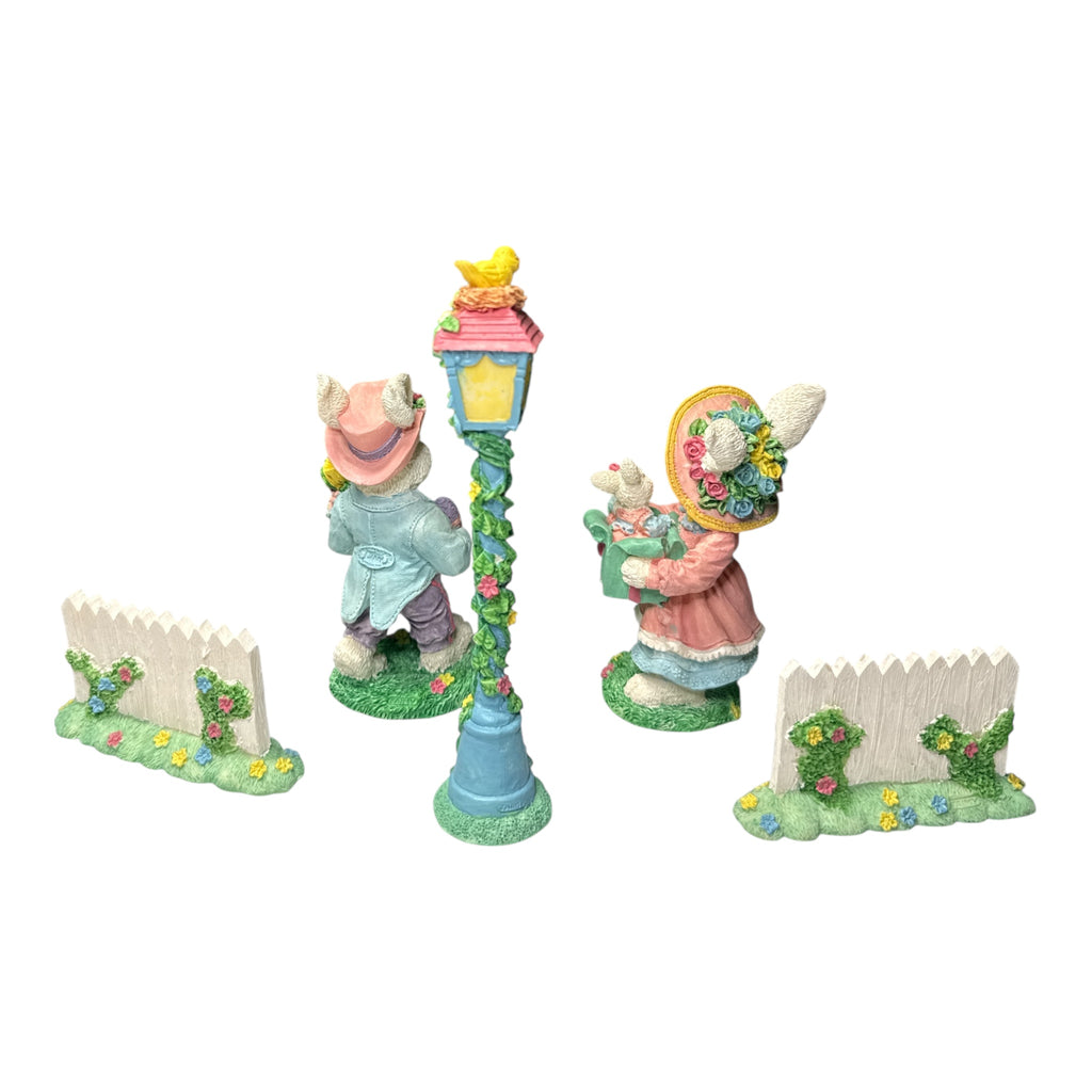 Vintage Easter Jubilee Bunny Family Figurine Set - 1990s Kmart Collectible