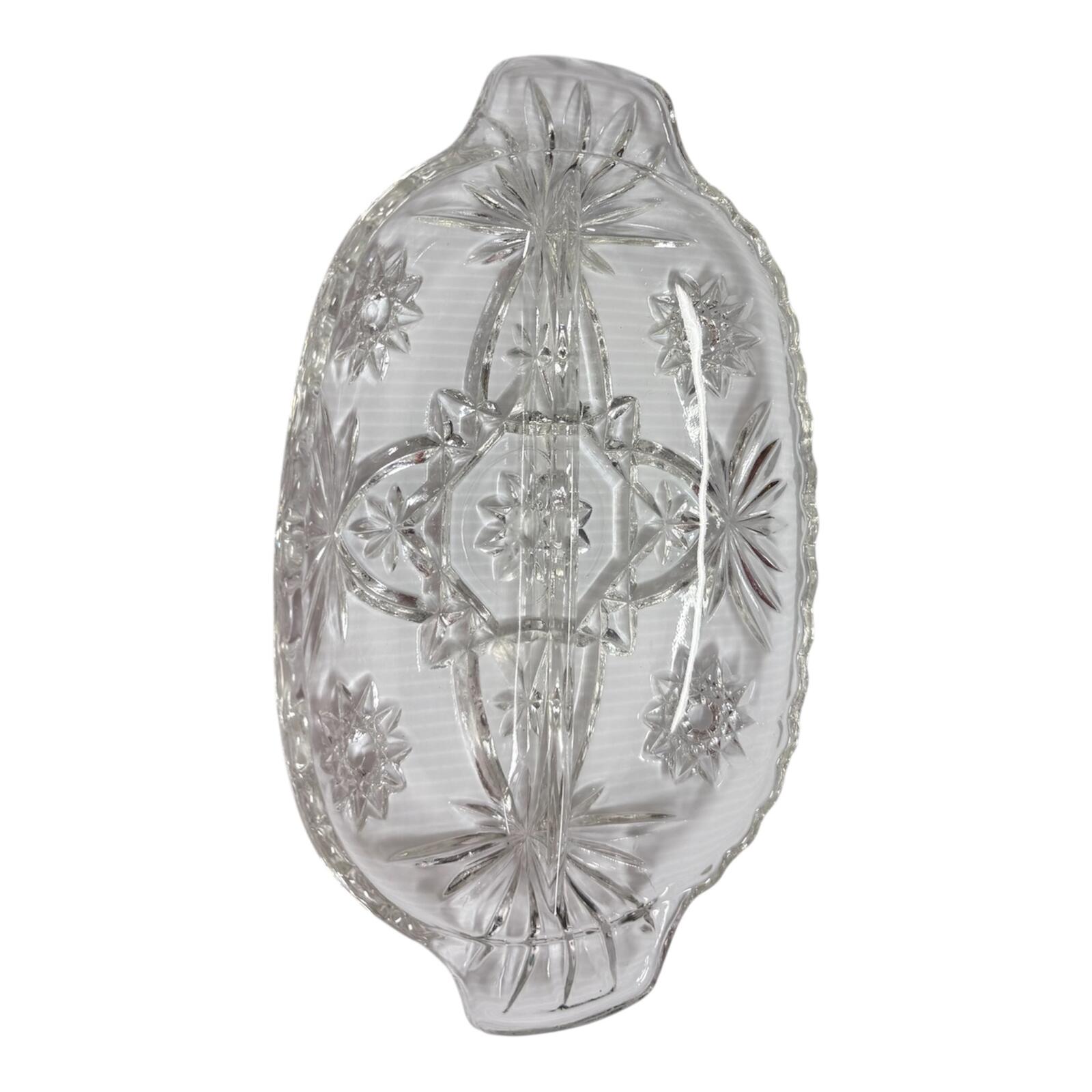 Anchor Hocking Early American Prescut Relish Dish | Vintage 1960s Pressed Glass