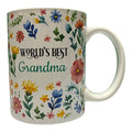World's Best Grandma 16oz Ceramic Mug - Floral Design