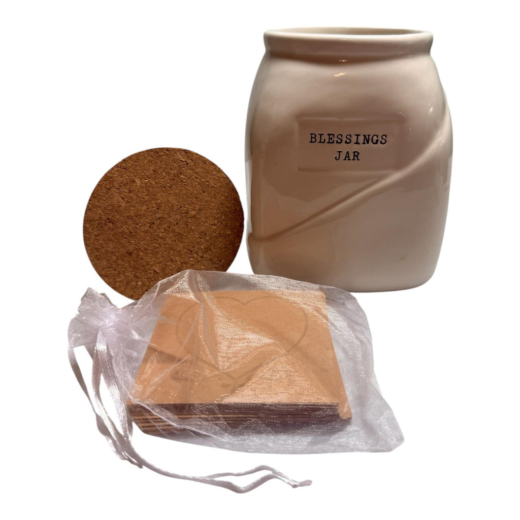 Blessings Jar with Cork Lid and Heart Cards
