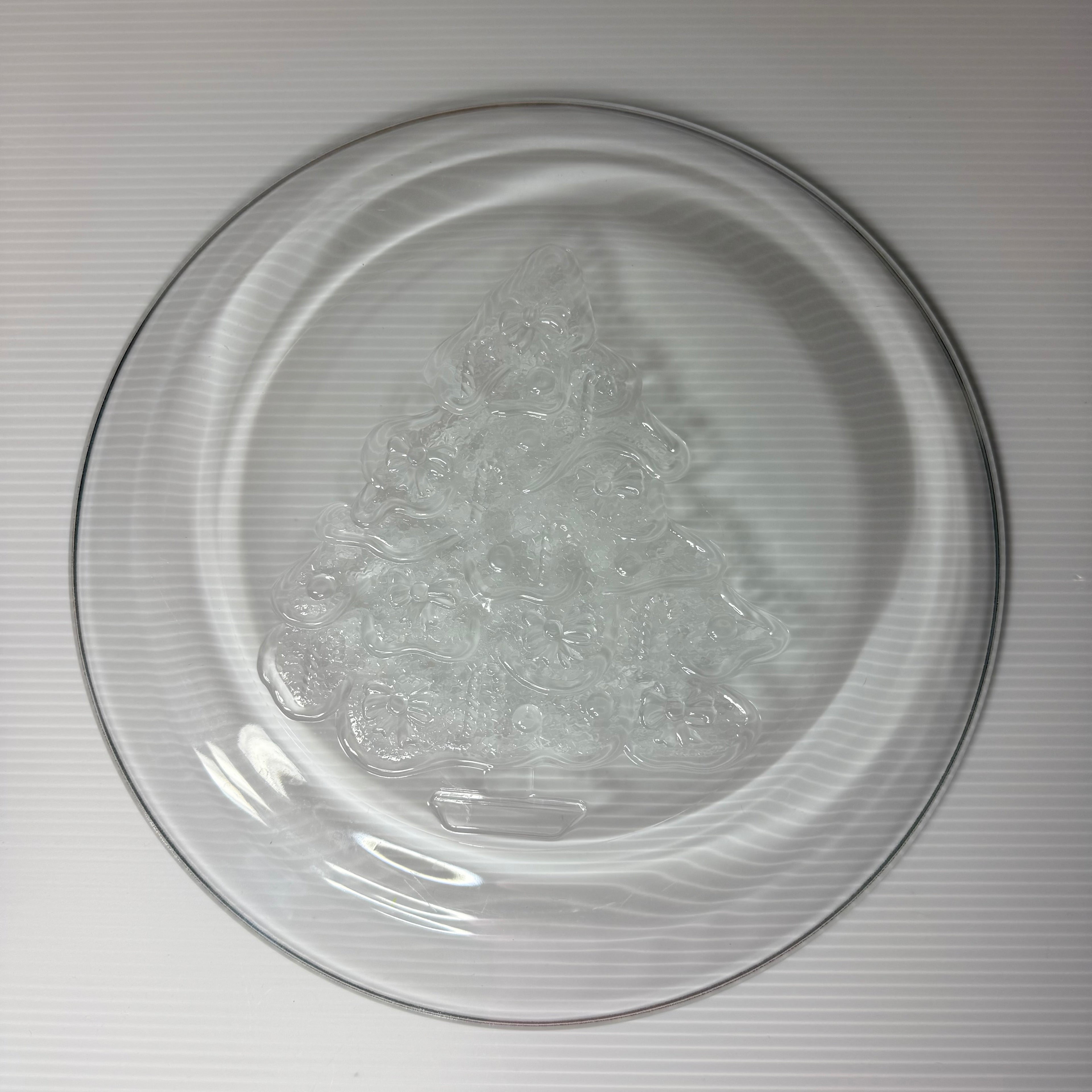 Glass Serving Platter, Anchor Hocking, Holiday Magic Christmas Tree 12”