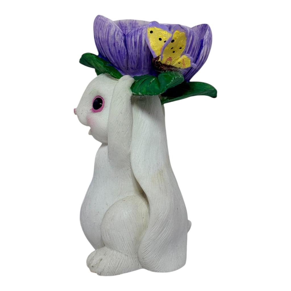 Cracker Barrel Easter Bunny Egg Holder with Purple Flower