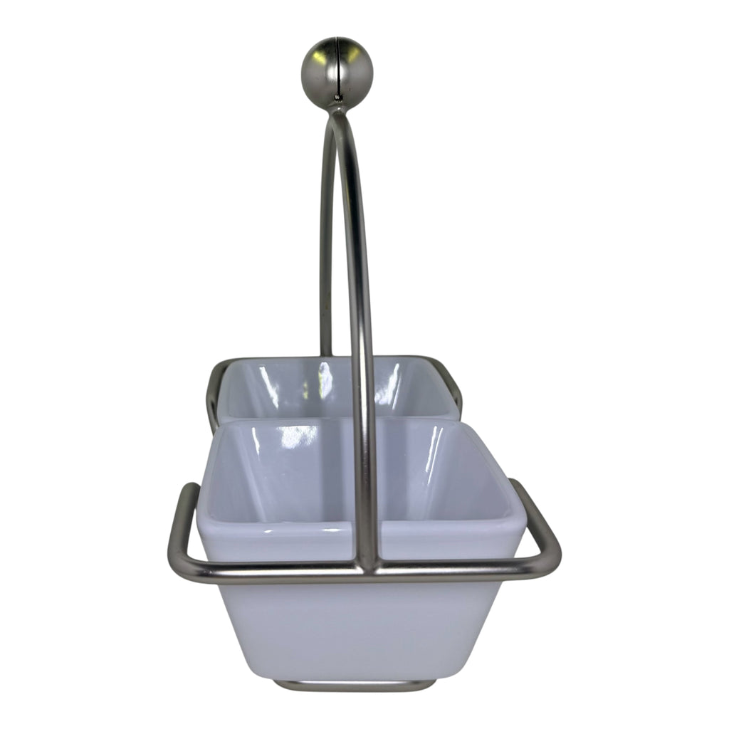 Pampered Chef Simple Additions Square White Relish Bowls — 3-Piece Set