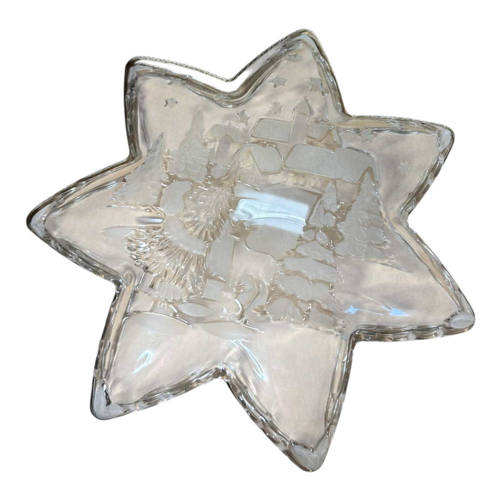 Mikasa NEW 13” Holiday Classic Star Platter Thick-Glass Xmas Winter Germany Made