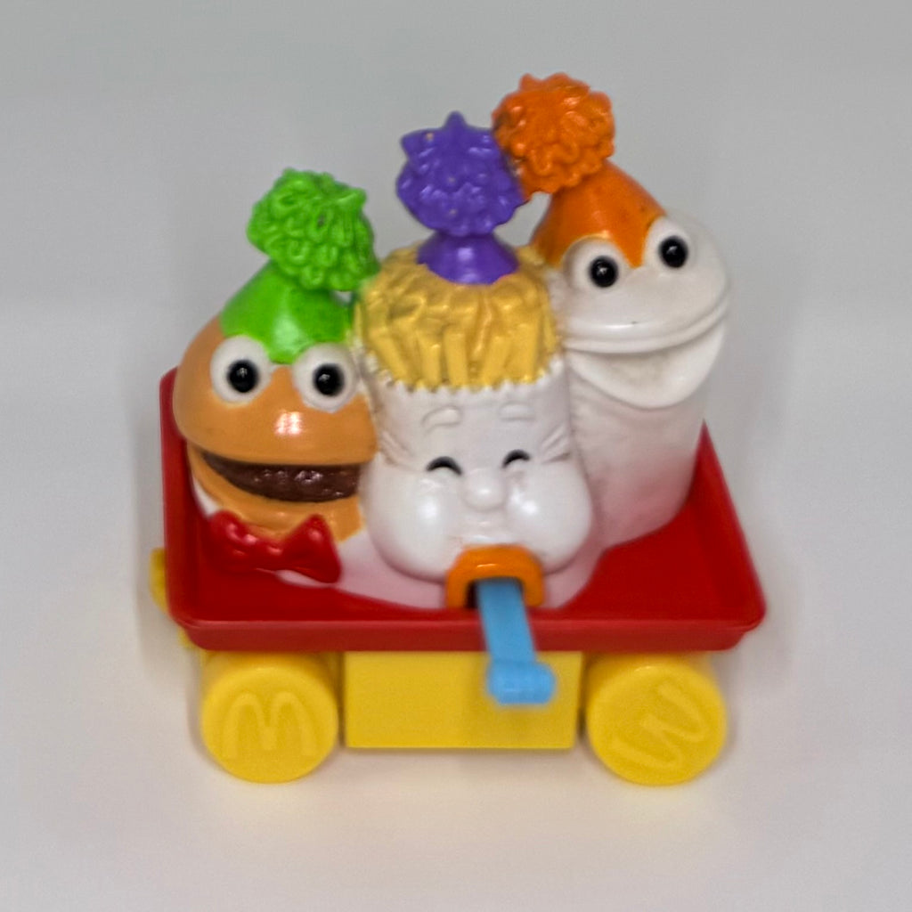 1994 Vtg McDonalds Happy Birthday Train Parade Happy Meal Toy Burger Fries Shake