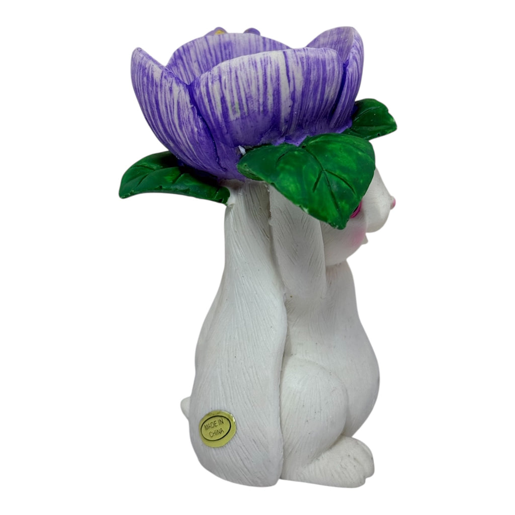 Cracker Barrel Easter Bunny Egg Holder with Purple Flower