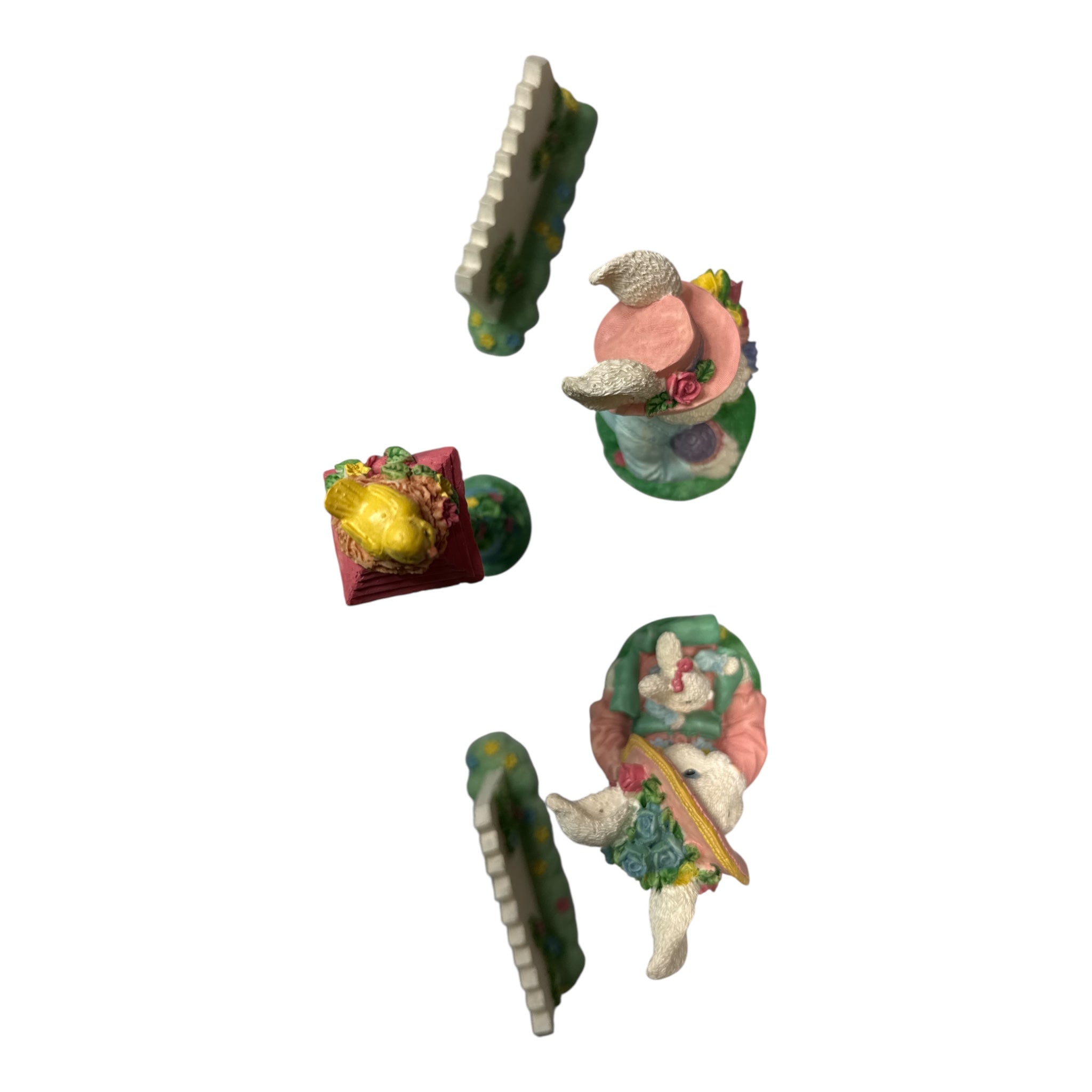 Vintage Easter Jubilee Bunny Family Figurine Set - 1990s Kmart Collectible