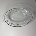 Clear Glass Oval Baking Dish, Anchor Hocking, Floral Embossed Pattern