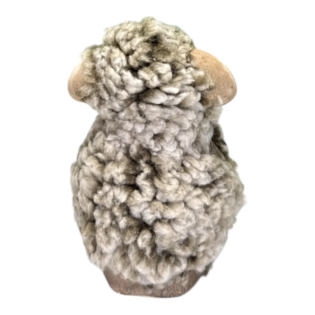 Hallmark Terracotta Sheep Figurine with Dark Faux Wool