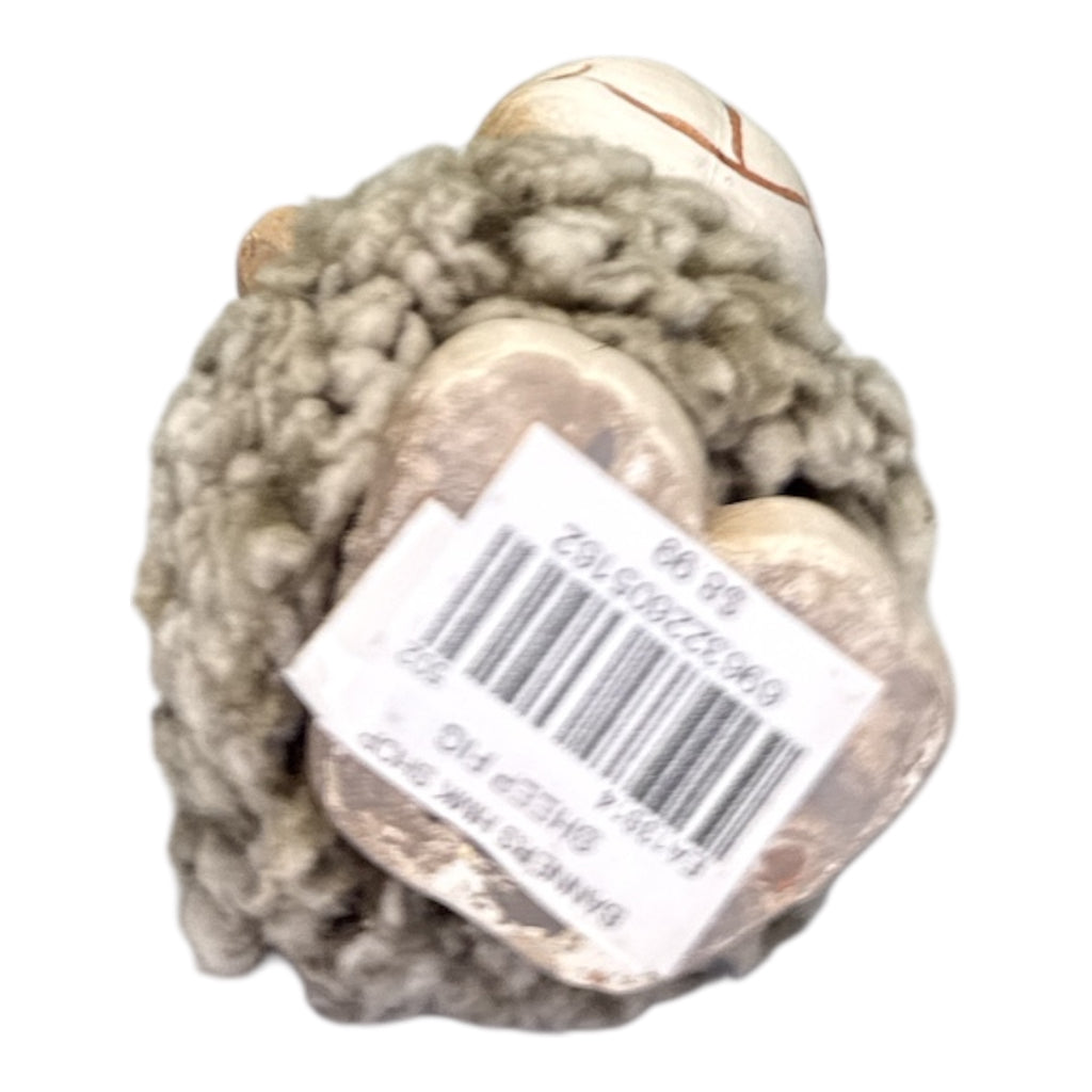 Hallmark Terracotta Sheep Figurine with Dark Faux Wool