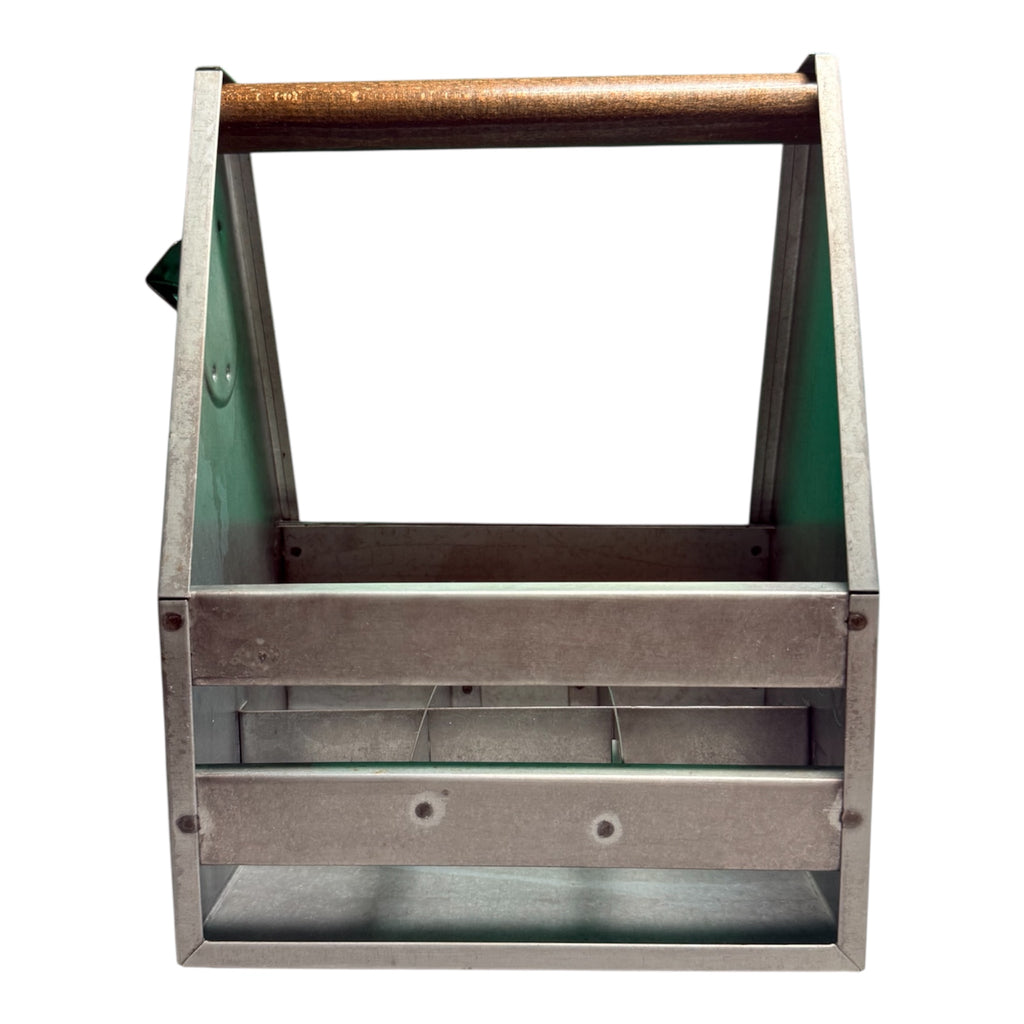 Vintage Metal Beer Bottle Carrier — Mid-Century Breweriana & Rustic Bar Decor