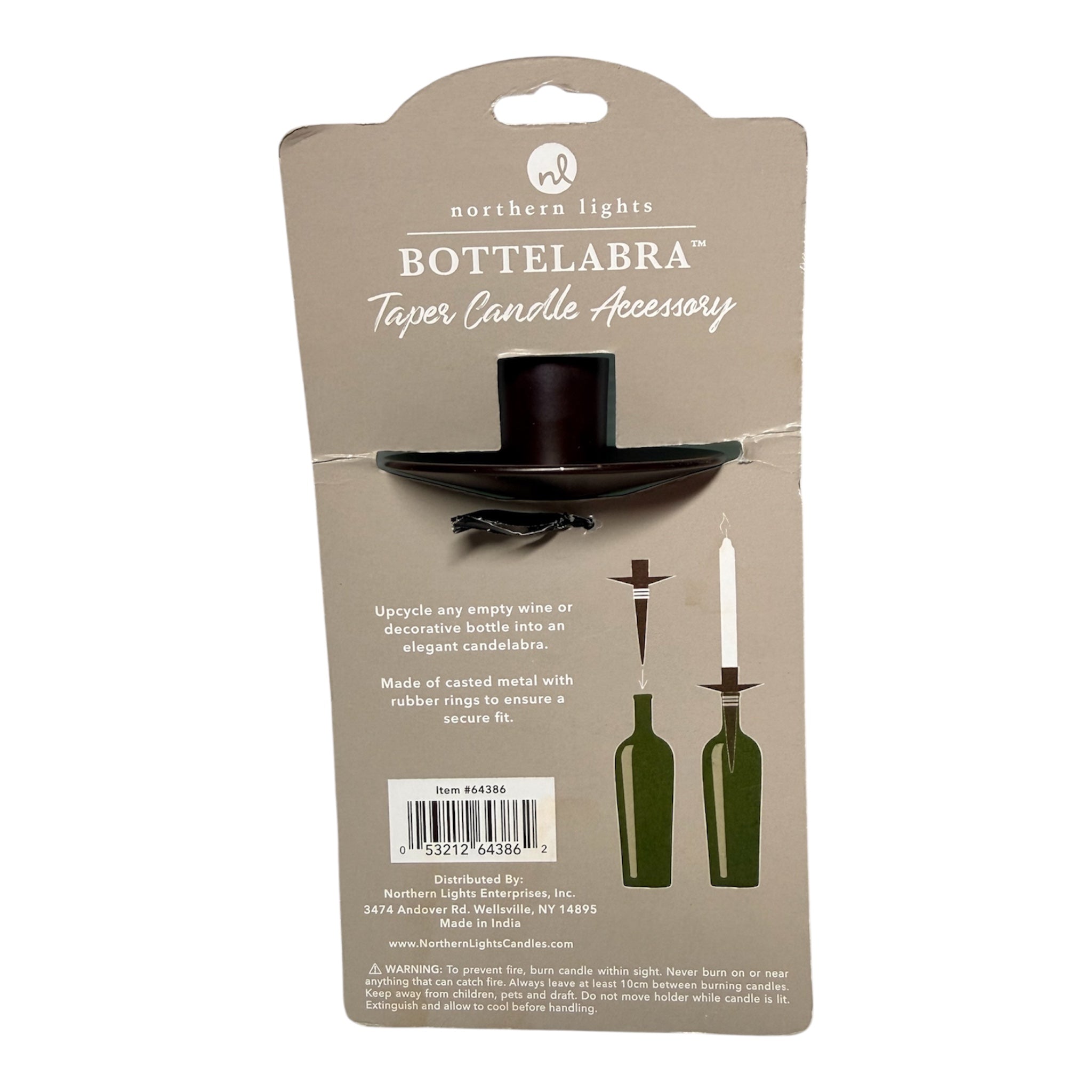 Bottelabra Wine Bottle Candle Holder Adapter