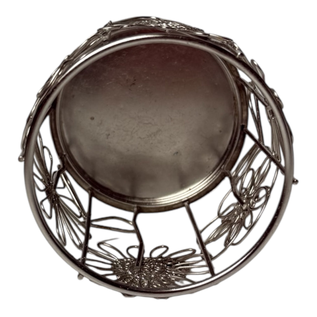 Vintage Wire Mesh Floral Pencil Holder