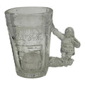 Coca-Cola 1997 Christmas Glass Mug | 3D Santa Handle & Embossed Vending Machine Collectible