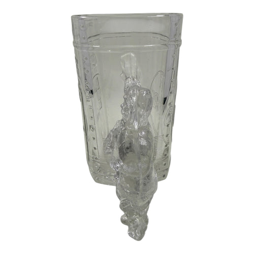 Coca-Cola 1997 Christmas Glass Mug | 3D Santa Handle & Embossed Vending Machine Collectible