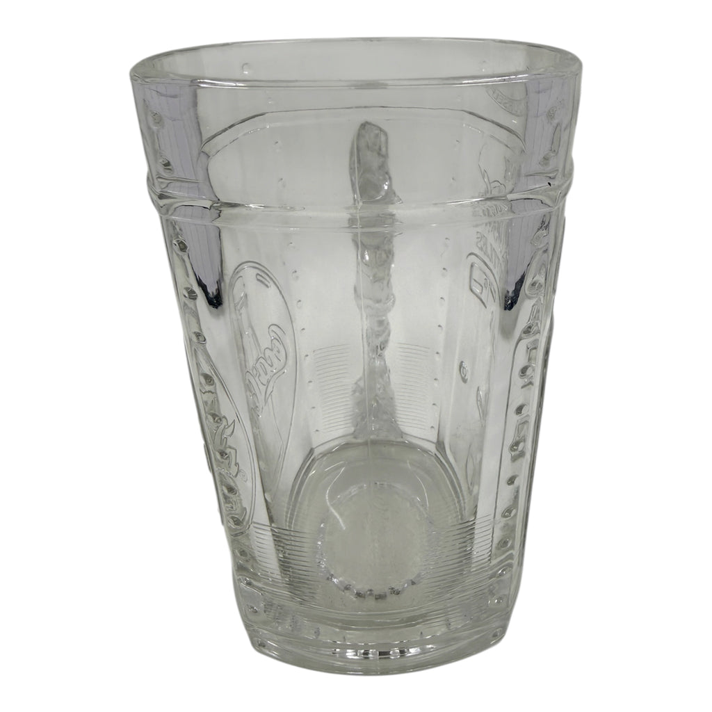 Coca-Cola 1997 Christmas Glass Mug | 3D Santa Handle & Embossed Vending Machine Collectible