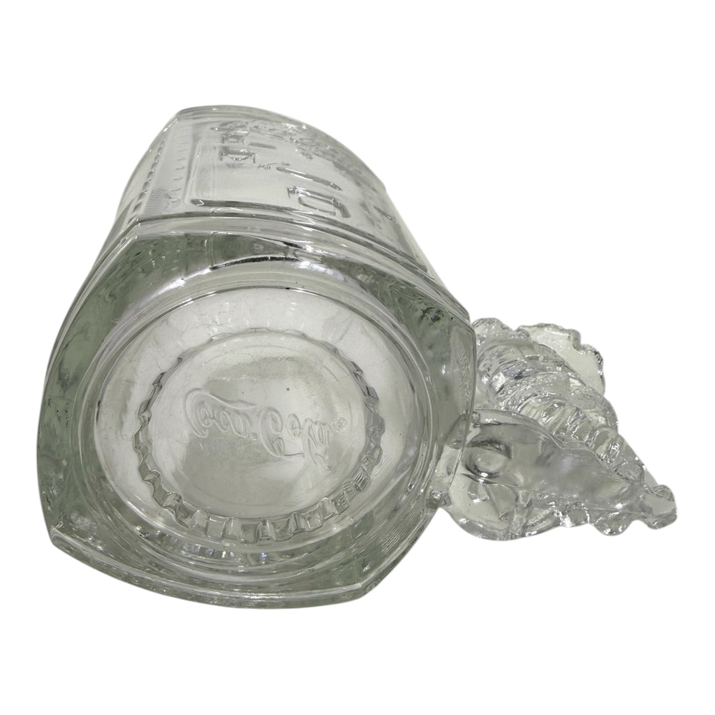 Coca-Cola 1997 Christmas Glass Mug | 3D Santa Handle & Embossed Vending Machine Collectible