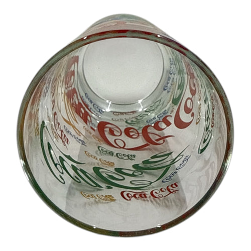 Coca-Cola Vintage Promotional Glass | Multi-Color Logo Design 1980s–1990s Collectible