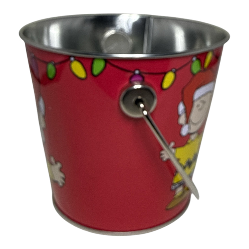 Peanuts Charlie Brown & Snoopy Christmas Tin Bucket | 2014 Holiday Collectible | Ho Ho Ho