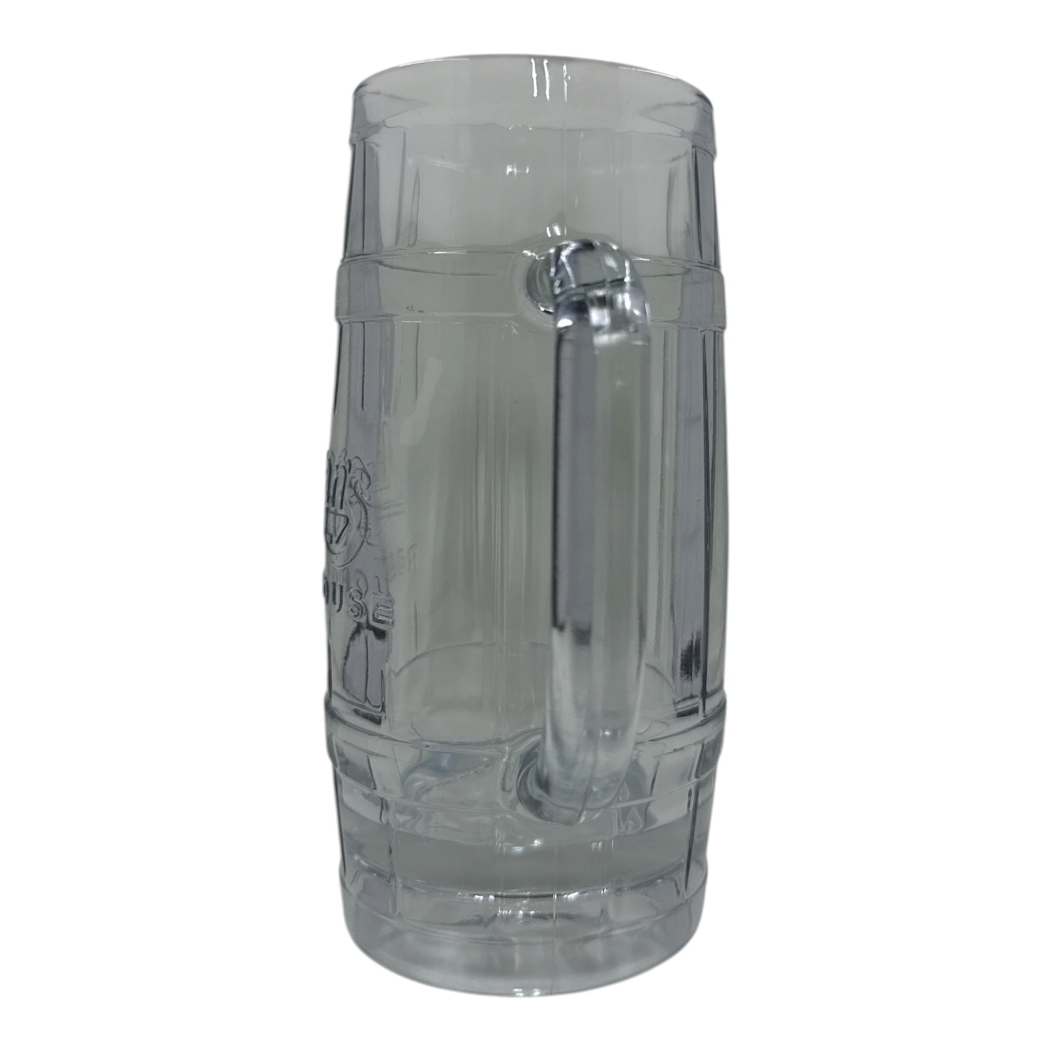 Logan's Roadhouse Barrel Beer Mug | Vintage Embossed Glass