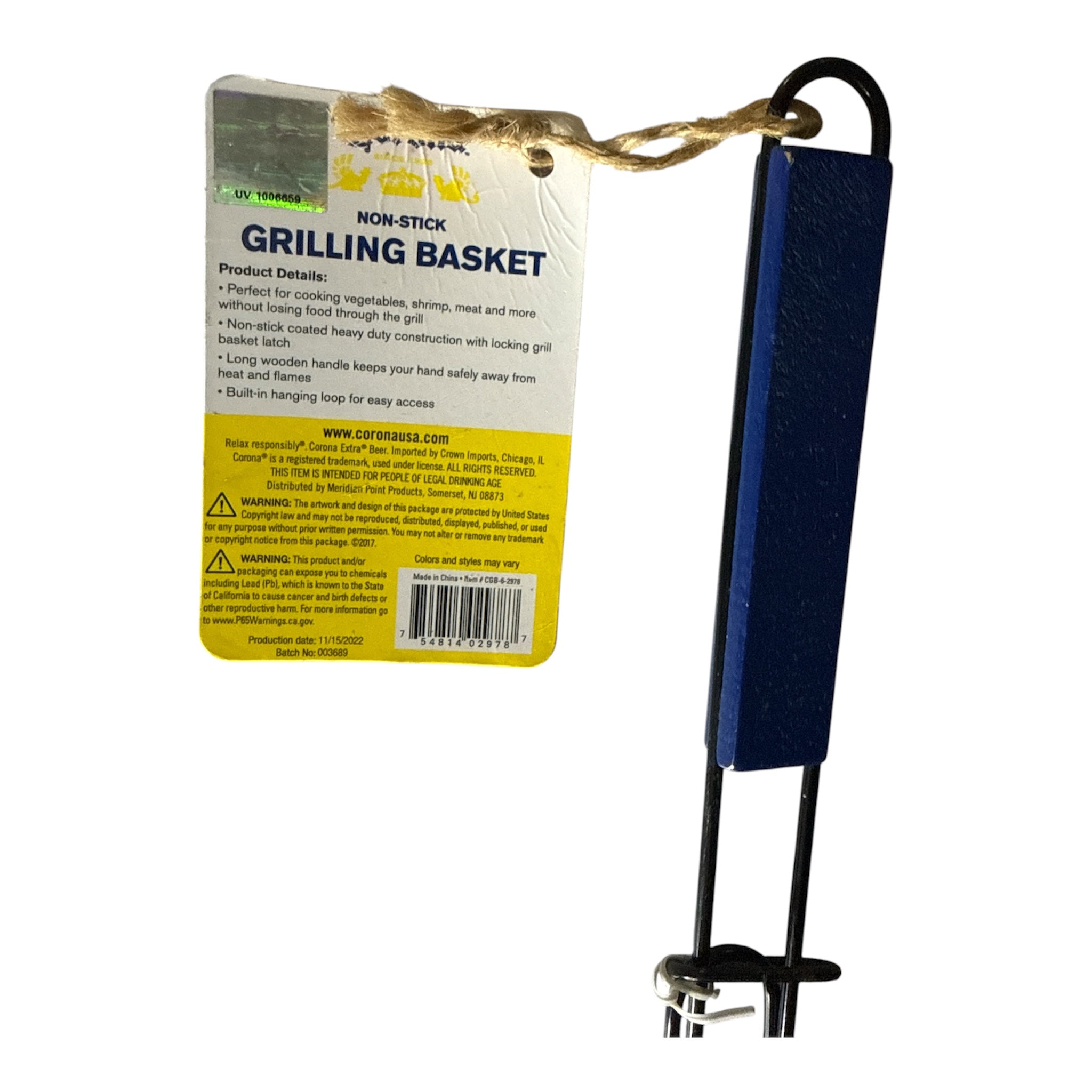 Corona Extra Grilling Basket | BBQ Grill Accessory | Beer Brand Collectible