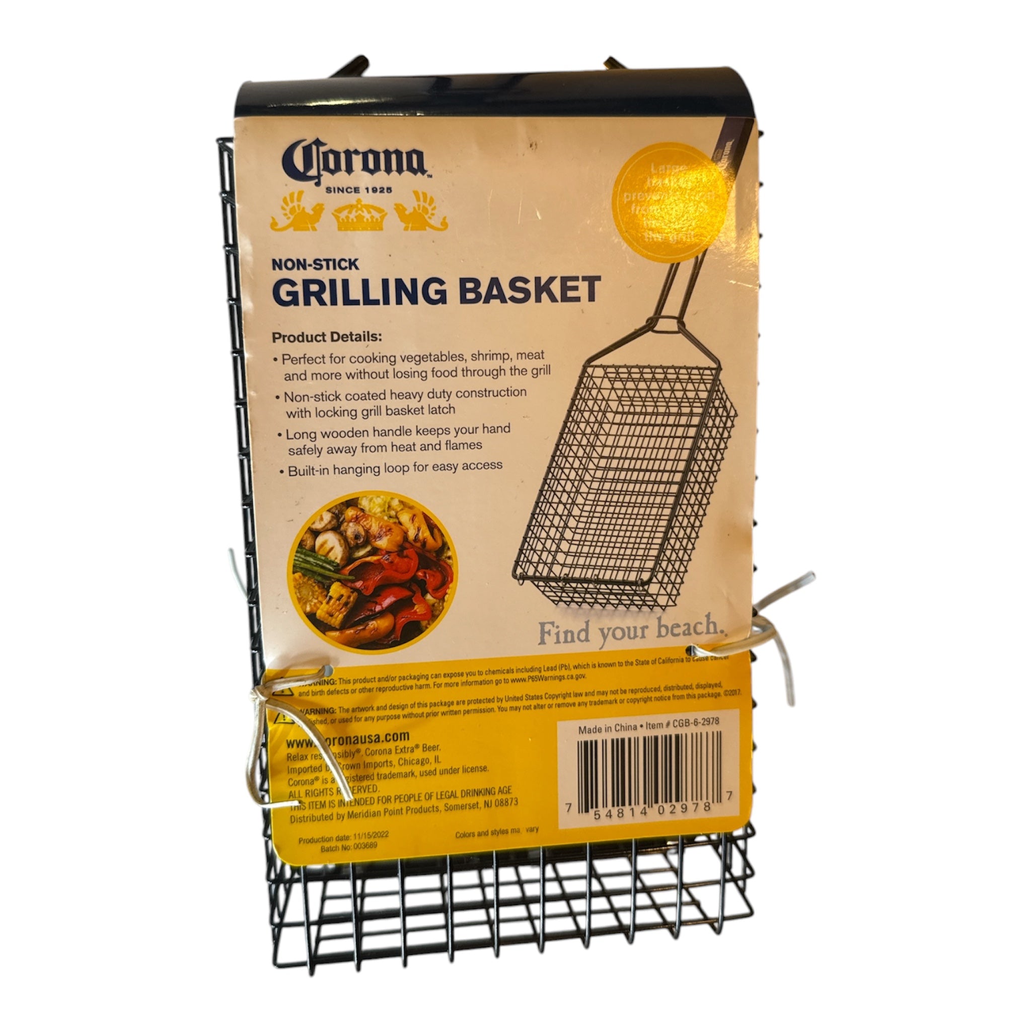 Corona Extra Grilling Basket | BBQ Grill Accessory | Beer Brand Collectible
