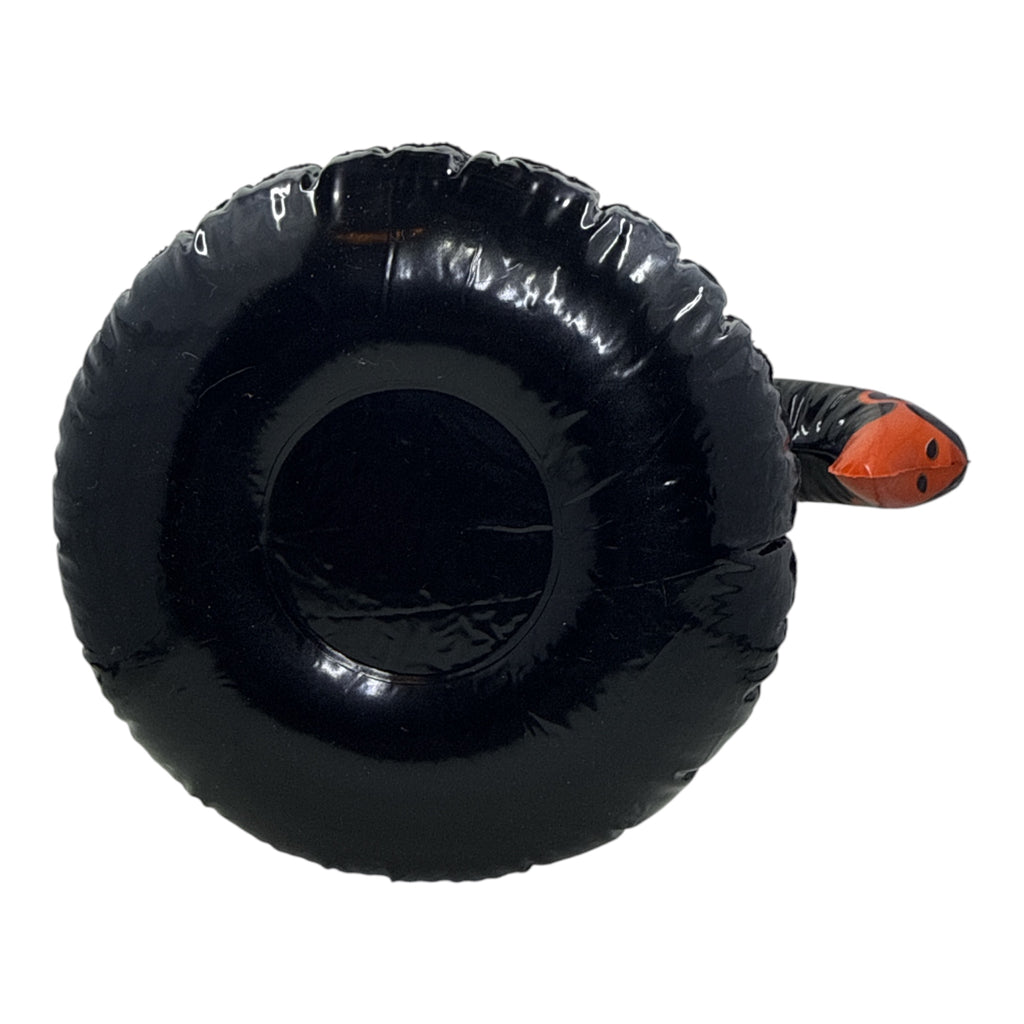 Inflatable Black Swan Drink Holder – Pool Float Beverage Ring