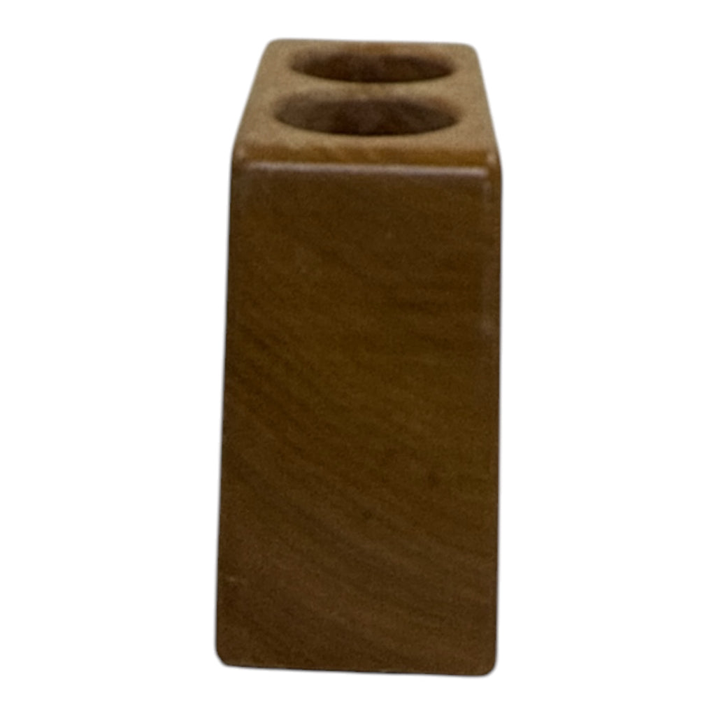 Lasercraft Walnut Wood Pen Holder | Laser-Engraved Nature Scene | 1970s–80s Vintage Desk Accessory