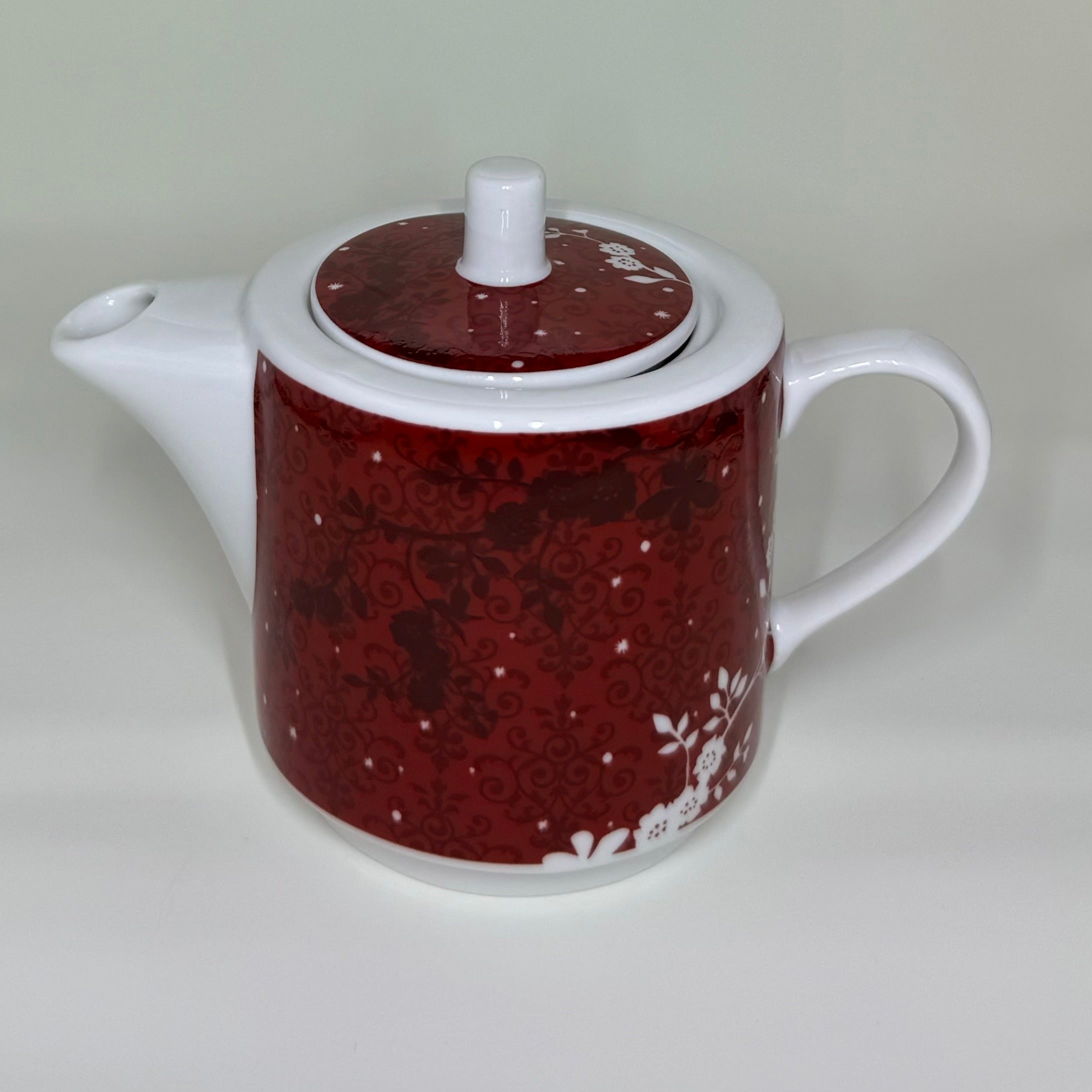 Rosanna Deer & Birds Stacking Tea Set - Vintage Red Porcelain