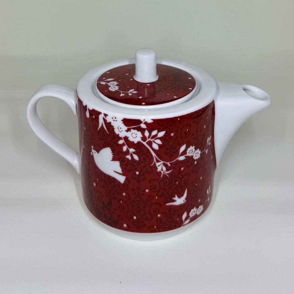 Rosanna Deer & Birds Stacking Tea Set - Vintage Red Porcelain