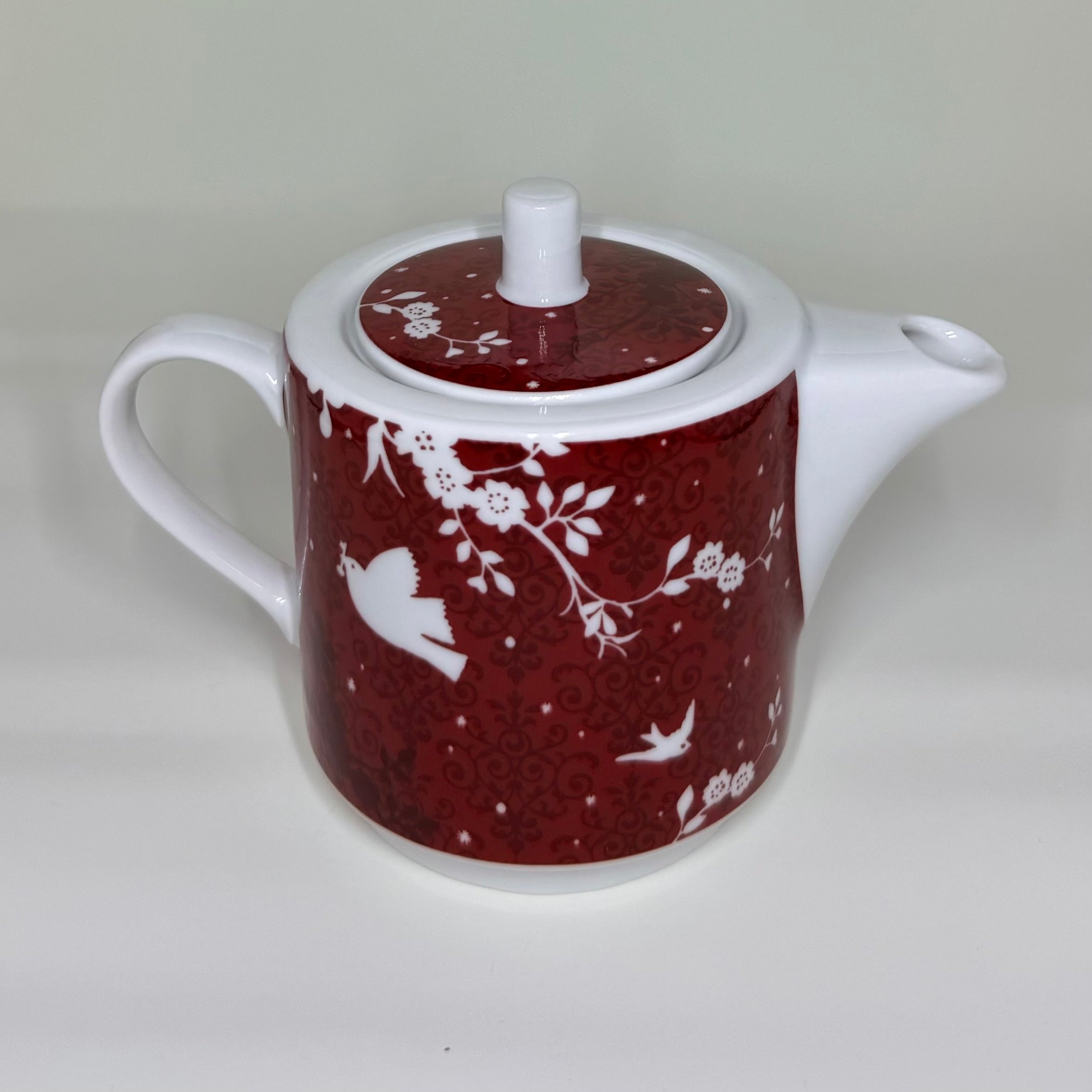 Rosanna Deer & Birds Stacking Tea Set - Vintage Red Porcelain