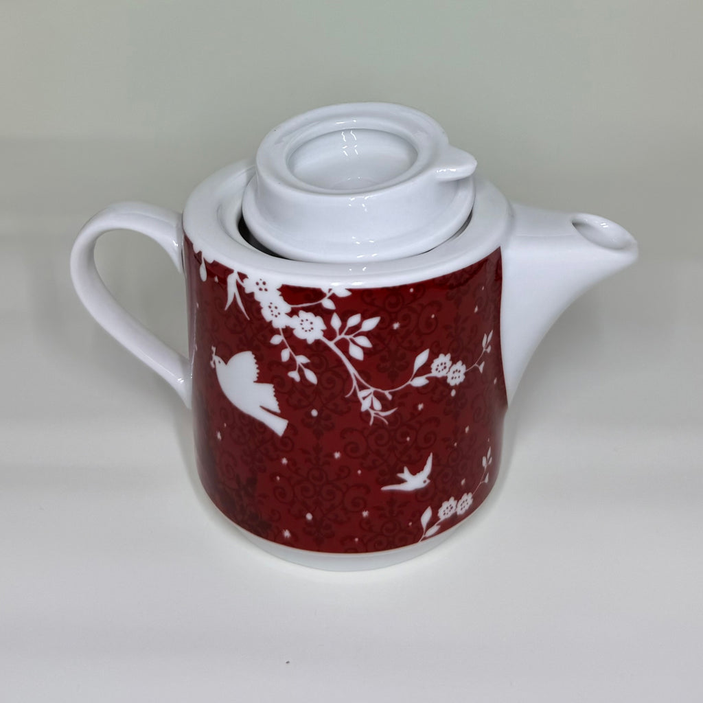 Rosanna Deer & Birds Stacking Tea Set - Vintage Red Porcelain