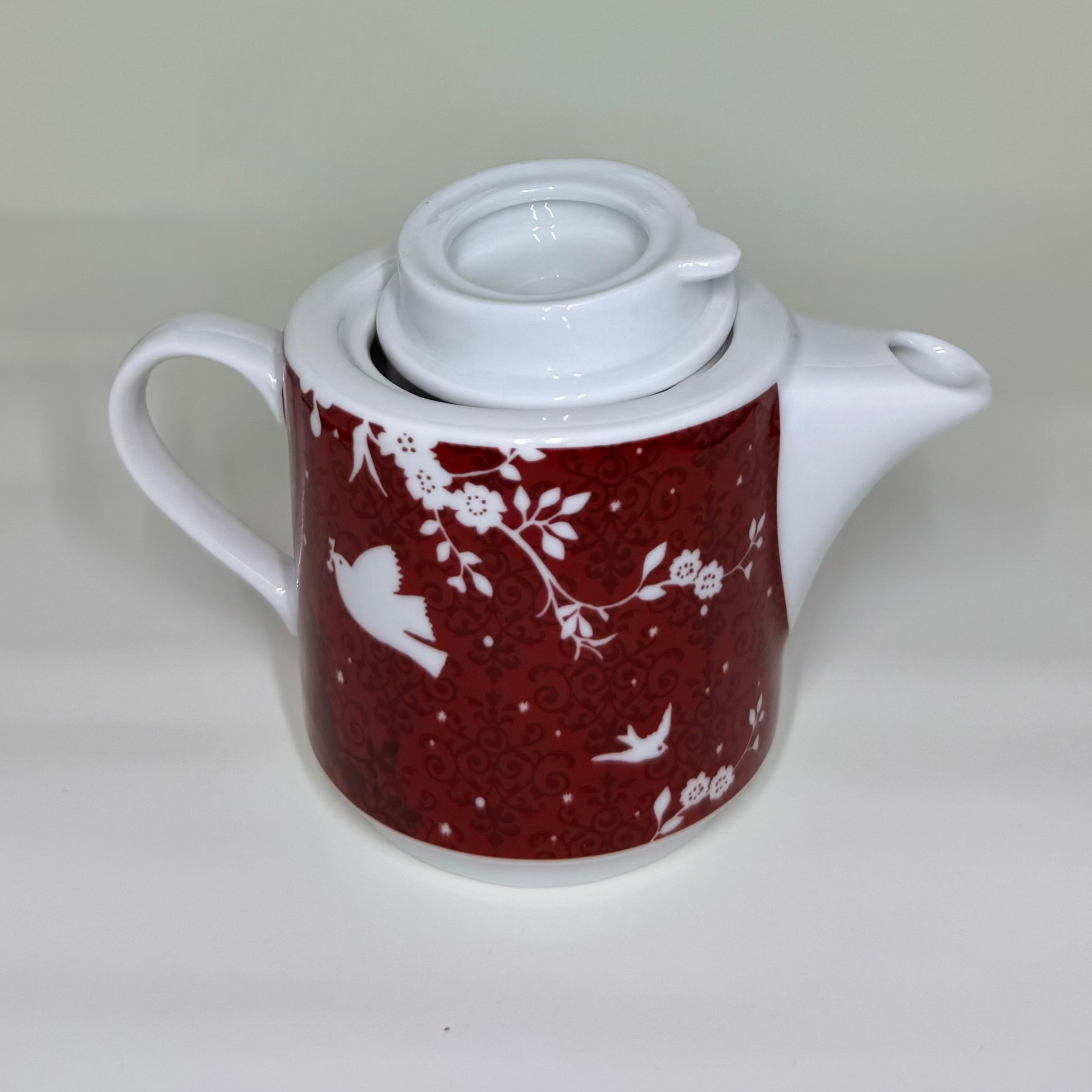Rosanna Deer & Birds Stacking Tea Set - Vintage Red Porcelain