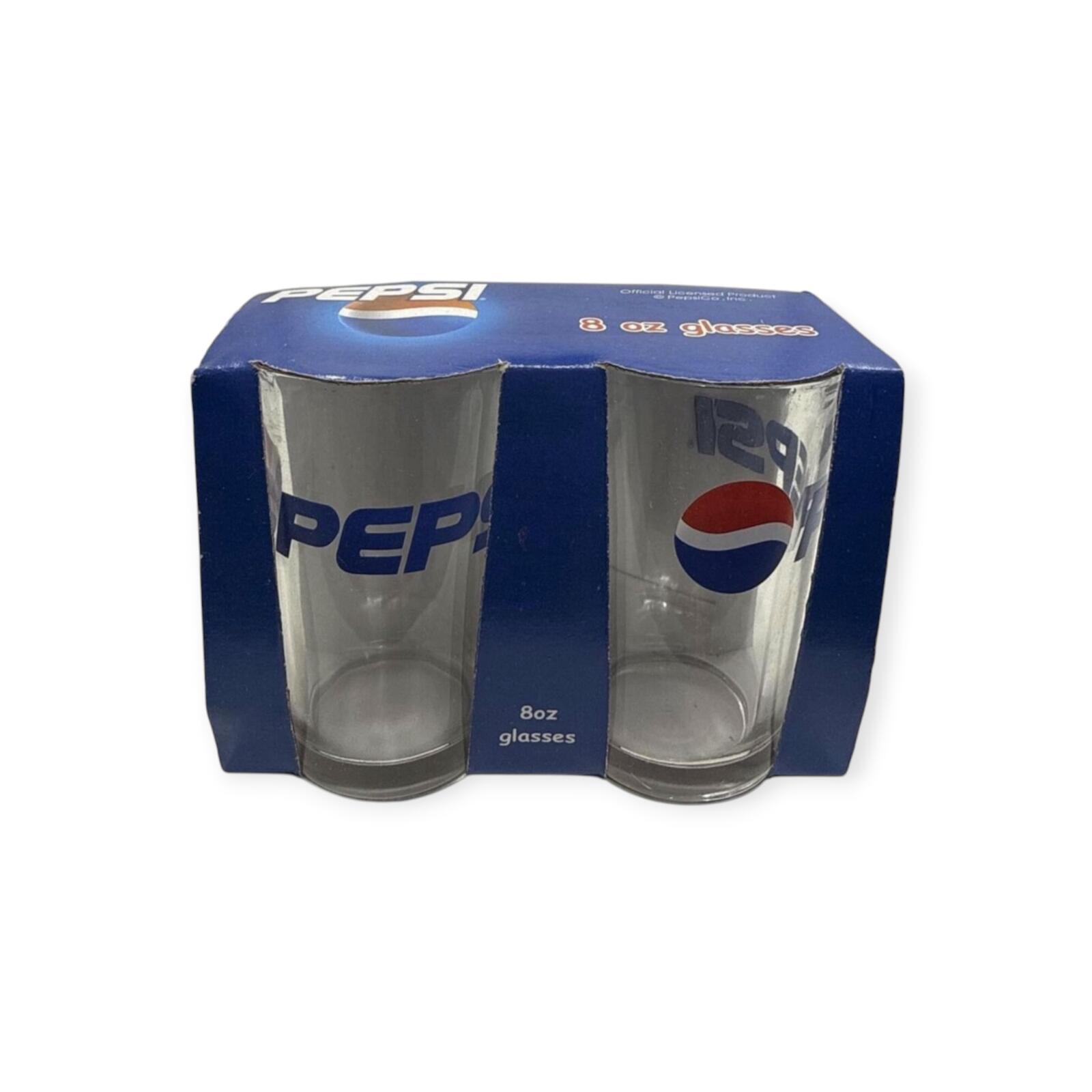 Vintage Pepsi Cola 8oz Glass Set of 2 – Original Box Collectible Drinkware