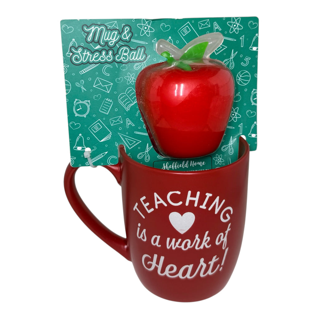 "Teaching is a Work of Heart" Mug & Stress Ball Gift Set