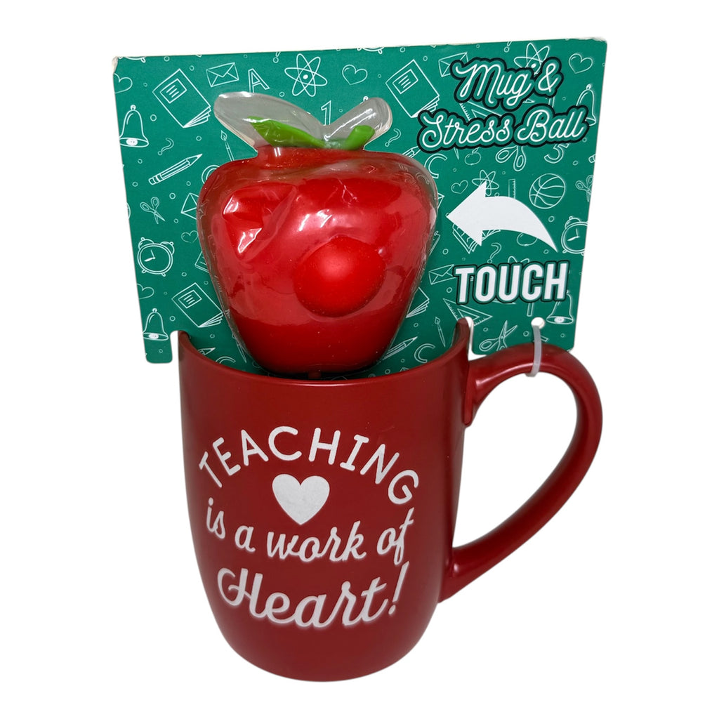 "Teaching is a Work of Heart" Mug & Stress Ball Gift Set